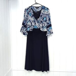 EUC 2pc Perception Floral Dress And Over Top